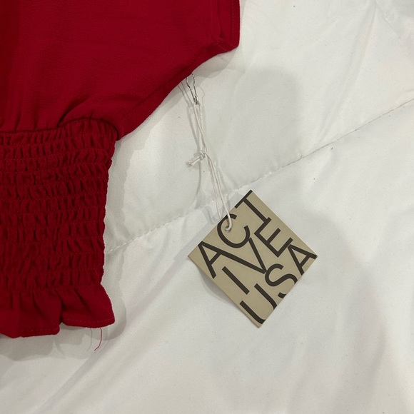 ⬇️PRICE 🔥 ACTIVE U S A • Short Sleeve loose Red Blouse • Large - Picture 3 of 7